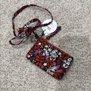 Disney Floral Vera Bradley zip id lanyard - Red and Purple vine floral